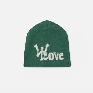With Love Green Beanie