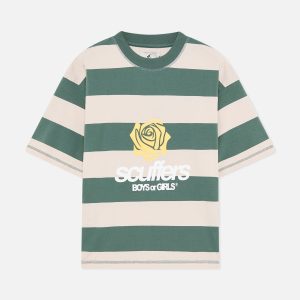Boy Green Striped T-Shirt