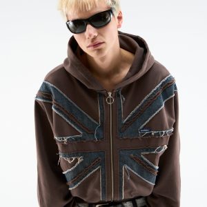 Flag Brown Zipper