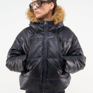 Raw Dark Puffer Jacket