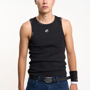 Studded Black Tank Top