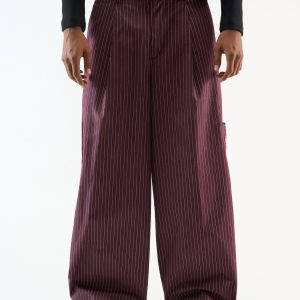 Pinstripe Burgundy Pants