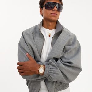 Nautica Grey Pinstripe Jacket