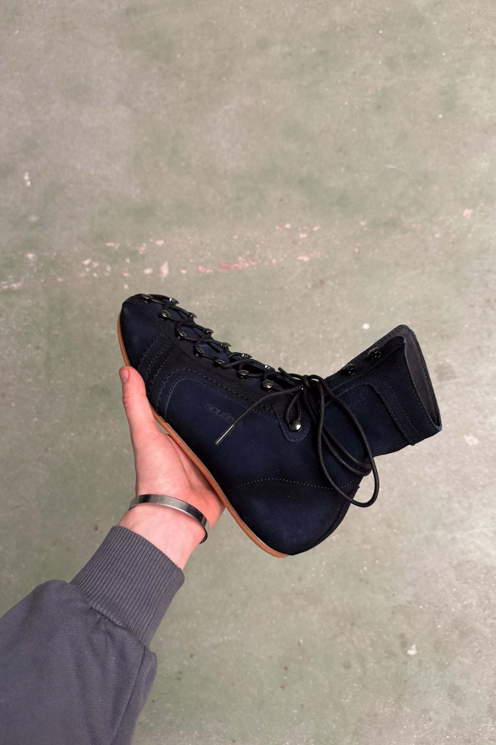 Iconic Navy Suede Boots - Image 11