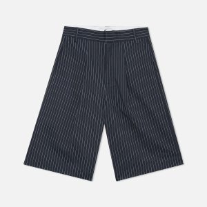 Maison Navy Pinstripe Shorts