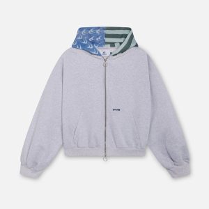 Nowhere Grey Melange Zipped Hoodie