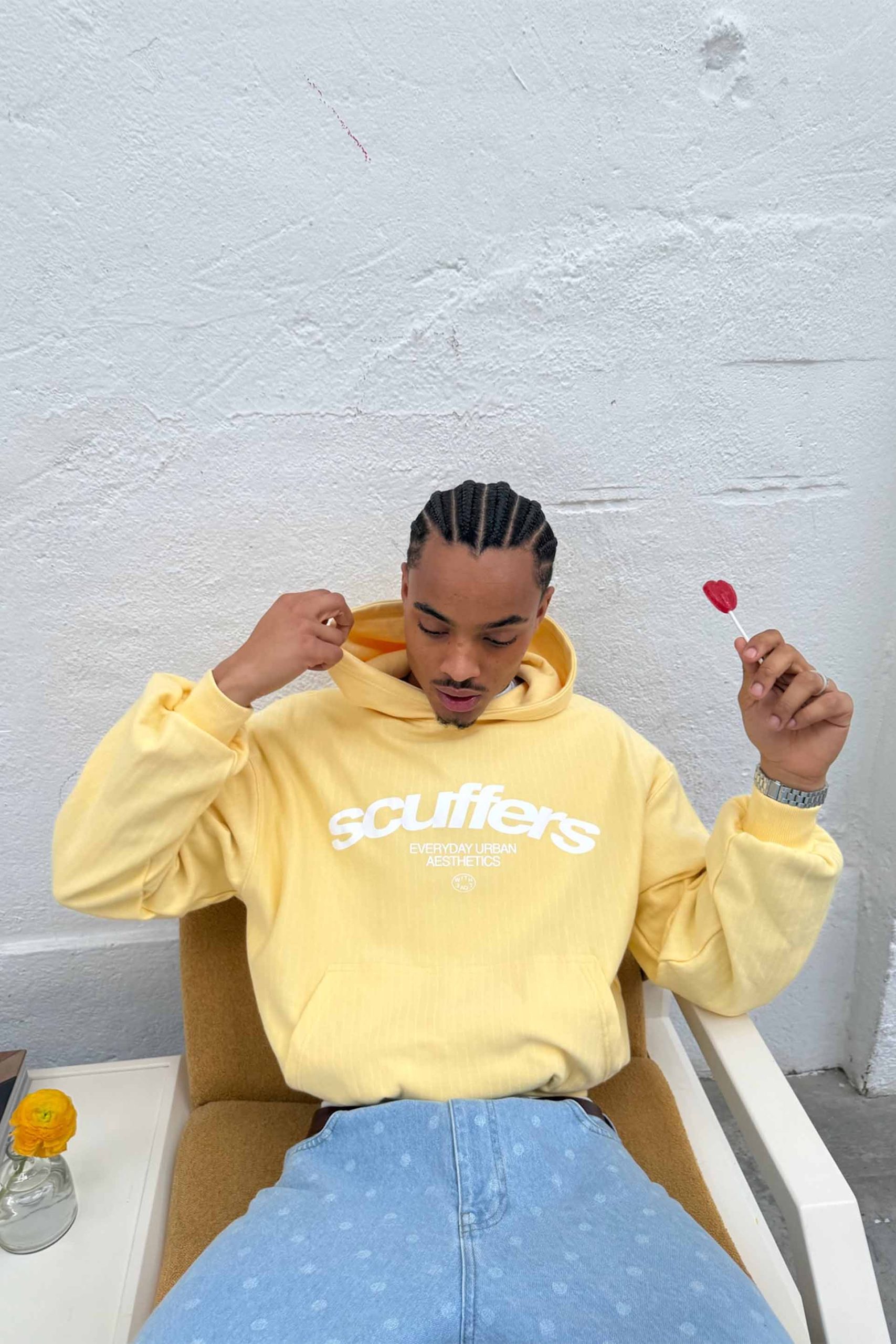 Iconic Yellow Pinstripe Hoodie - Image 5