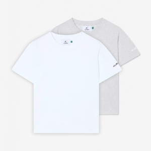 Interlock White and Grey Melange Fitted T-Shirt Pack
