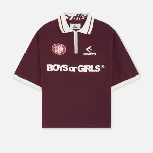 Boys or Girls Burgundy Polo